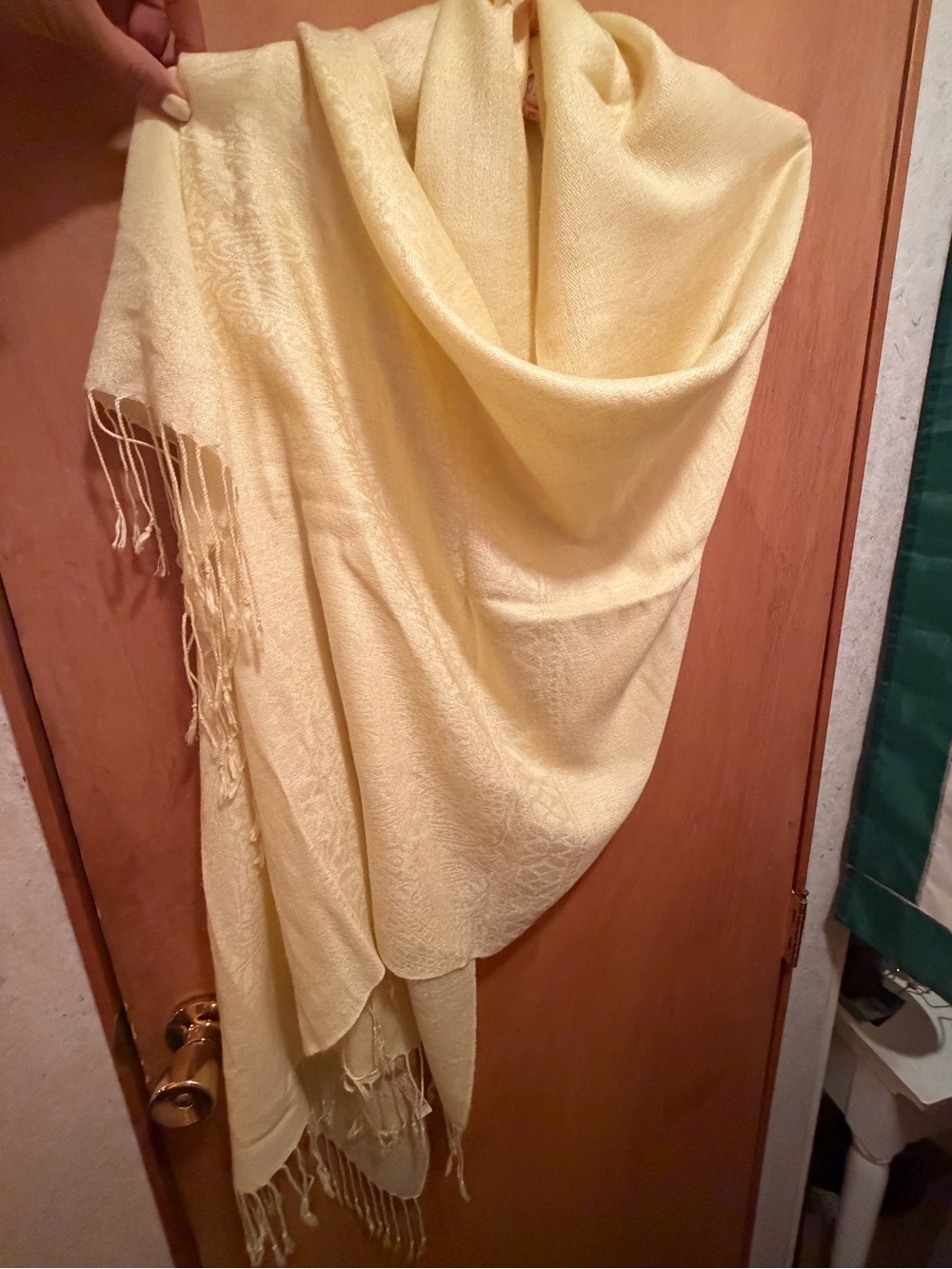 pashmina Pale Yellow Silk-Blend Shawl